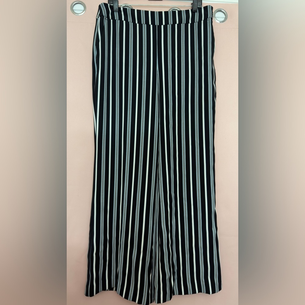 Ann Taylor Factory Black and White Striped Pants